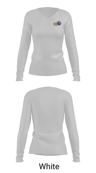 Womens Long Sleeve Vneck Shirt, Richwoods Middle School Cheer, Cheer, Teamtime, Team time, sublimation, custom sports apparel, team uniforms, spirit wear, spiritwear, sports uniforms, custom shirts, team store, custom team store, fundraiser sports, apparel fundraiser