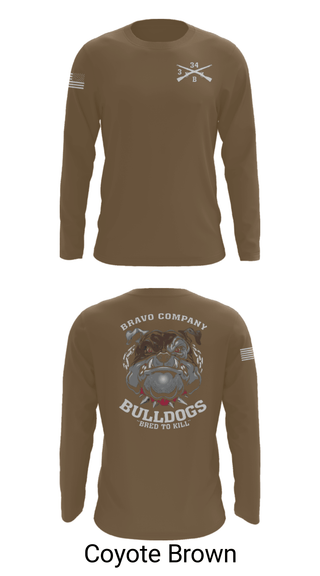Long Sleeve Performance Shirt, B/3-34 Bulldogs, Army, Teamtime, Team time, sublimation, custom sports apparel, team uniforms, spirit wear, spiritwear, sports uniforms, custom shirts, team store, custom team store, fundraiser sports, apparel fundraiser