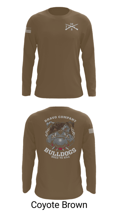 B/3-34 Bulldogs 76121406 Long Sleeve Performance Shirt - 6