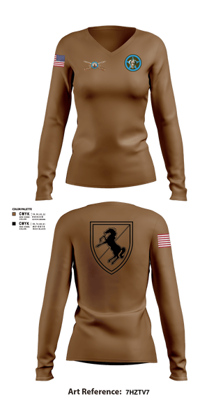 Womens Long Sleeve Vneck Shirt, Bandit Troop, Army, Teamtime, Team time, sublimation, custom sports apparel, team uniforms, spirit wear, spiritwear, sports uniforms, custom shirts, team store, custom team store, fundraiser sports, apparel fundraiser