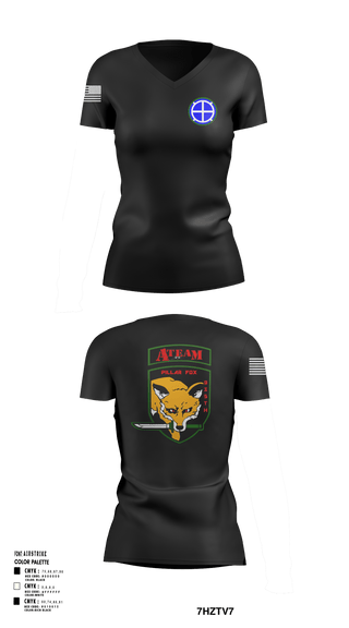 Womens Short Sleeve Vneck Shirt, A co 935th ASB 3rd Platoon, National Guard, Teamtime, Team time, sublimation, custom sports apparel, team uniforms, spirit wear, spiritwear, sports uniforms, custom shirts, team store, custom team store, fundraiser sports, apparel fundraiser