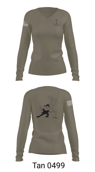 Women's Long Sleeve Vneck Shirt, 18th EOD Det, Army, Teamtime, Team time, sublimation, custom sports apparel, team uniforms, spirit wear, spiritwear, sports uniforms, custom shirts, team store, custom team store, fundraiser sports, apparel fundraiser