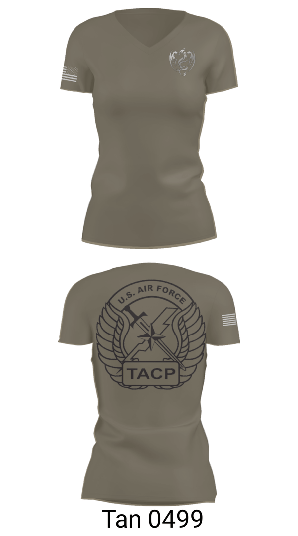 Women's Short Sleeve Vneck Shirt, 18th Air Support Operations Group, Air Force, Teamtime, Team time, sublimation, custom sports apparel, team uniforms, spirit wear, spiritwear, sports uniforms, custom shirts, team store, custom team store, fundraiser sports, apparel fundraiser