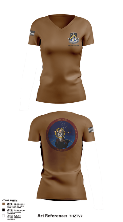 24th MDSB 11455369 Women's Short Sleeve V-neck Shirt - 108