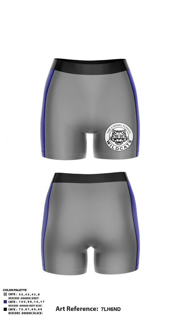Women's Compression Shorts, The Carmel School Volleyball, Women's Volleyball, Teamtime, Team time, sublimation, custom sports apparel, team uniforms, spirit wear, spiritwear, sports uniforms, custom shirts, team store, custom team store, fundraiser sports, apparel fundraiser