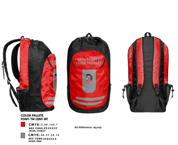 Gear Bag, Southeastern Senior High School Cross Country, Cross Country, Teamtime, Team time, sublimation, custom sports apparel, team uniforms, spirit wear, spiritwear, sports uniforms, custom shirts, team store, custom team store, fundraiser sports, apparel fundraiser