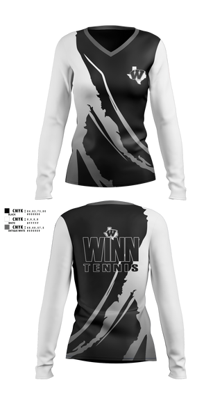 Womens Long Sleeve Vneck Shirt, Mavericks, Tennis, Teamtime, Team time, sublimation, custom sports apparel, team uniforms, spirit wear, spiritwear, sports uniforms, custom shirts, team store, custom team store, fundraiser sports, apparel fundraiser