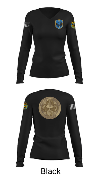Women's Long Sleeve Vneck Shirt, 372 MOB, Army, Teamtime, Team time, sublimation, custom sports apparel, team uniforms, spirit wear, spiritwear, sports uniforms, custom shirts, team store, custom team store, fundraiser sports, apparel fundraiser