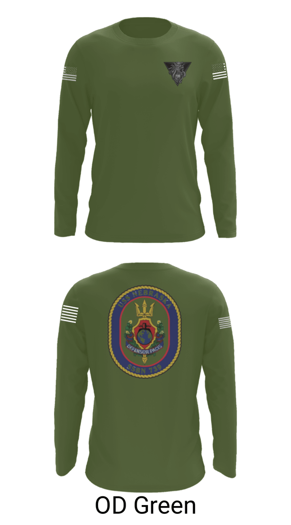 Long Sleeve Performance Shirt, USS Nebraska, Navy, Teamtime, Team time, sublimation, custom sports apparel, team uniforms, spirit wear, spiritwear, sports uniforms, custom shirts, team store, custom team store, fundraiser sports, apparel fundraiser