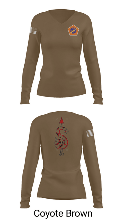 98th Expeditionary Signal Battalion 25845475 Women's Long Sleeve V-neck Shirt - 17