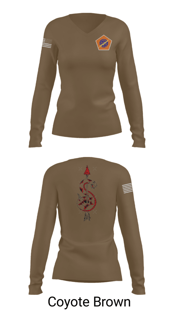Women's Long Sleeve Vneck Shirt, 98th Expeditionary Signal Battalion, Army, Teamtime, Team time, sublimation, custom sports apparel, team uniforms, spirit wear, spiritwear, sports uniforms, custom shirts, team store, custom team store, fundraiser sports, apparel fundraiser