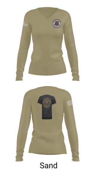 Womens Long Sleeve Vneck Shirt, BOLC 187TH, Army, Teamtime, Team time, sublimation, custom sports apparel, team uniforms, spirit wear, spiritwear, sports uniforms, custom shirts, team store, custom team store, fundraiser sports, apparel fundraiser