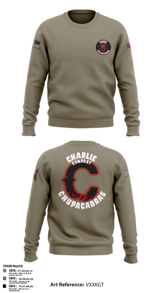 Crew Neck Sweatshirt, C Co Chupacabras, Army, Teamtime, Team time, sublimation, custom sports apparel, team uniforms, spirit wear, spiritwear, sports uniforms, custom shirts, team store, custom team store, fundraiser sports, apparel fundraiser