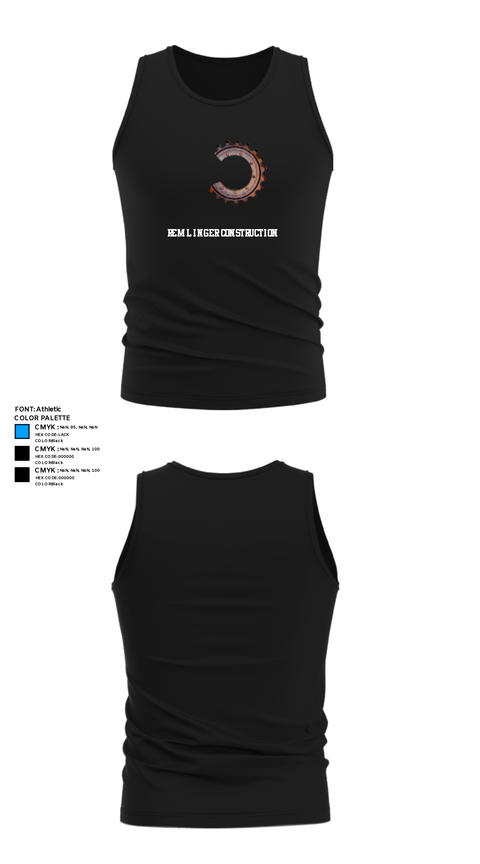 Tank Top, Remlinger construction, , Teamtime, Team time, sublimation, custom sports apparel, team uniforms, spirit wear, spiritwear, sports uniforms, custom shirts, team store, custom team store, fundraiser sports, apparel fundraiser
