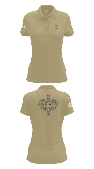 Women's Short Sleeve Performance Polo, 1/6 Charlie company, , Teamtime, Team time, sublimation, custom sports apparel, team uniforms, spirit wear, spiritwear, sports uniforms, custom shirts, team store, custom team store, fundraiser sports, apparel fundraiser
