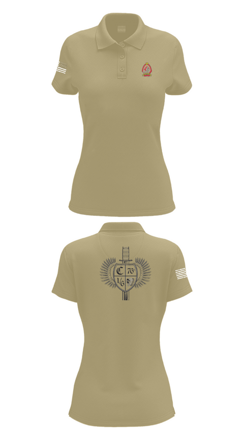 Women's Short Sleeve Performance Polo, 1/6 Charlie company, , Teamtime, Team time, sublimation, custom sports apparel, team uniforms, spirit wear, spiritwear, sports uniforms, custom shirts, team store, custom team store, fundraiser sports, apparel fundraiser