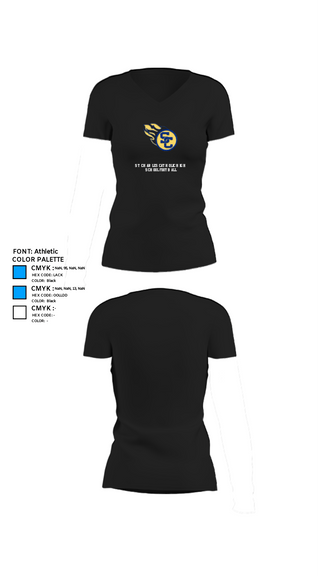 Womens Short Sleeve Vneck Shirt, St Charles Catholic High School Football, Football, Teamtime, Team time, sublimation, custom sports apparel, team uniforms, spirit wear, spiritwear, sports uniforms, custom shirts, team store, custom team store, fundraiser sports, apparel fundraiser
