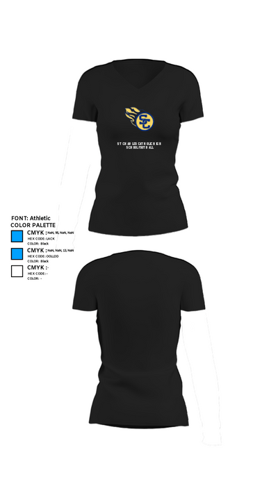 St Charles Catholic High School Football 90732399 Women's Short Sleeve V-neck Shirt - 37