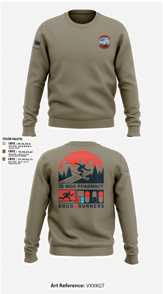 Crew Neck Sweatshirt, 75 HCOS SGGD, Air Force, Teamtime, Team time, sublimation, custom sports apparel, team uniforms, spirit wear, spiritwear, sports uniforms, custom shirts, team store, custom team store, fundraiser sports, apparel fundraiser