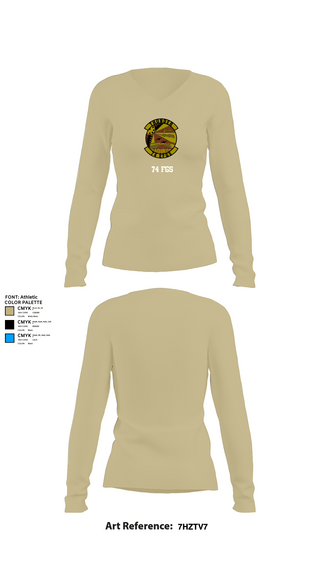 Womens Long Sleeve Vneck Shirt 1, 74 FGS, Air Force, Teamtime, Team time, sublimation, custom sports apparel, team uniforms, spirit wear, spiritwear, sports uniforms, custom shirts, team store, custom team store, fundraiser sports, apparel fundraiser