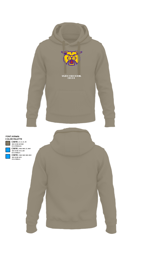 Hoodie, Wilder High School Cheer, Cheer, Teamtime, Team time, sublimation, custom sports apparel, team uniforms, spirit wear, spiritwear, sports uniforms, custom shirts, team store, custom team store, fundraiser sports, apparel fundraiser