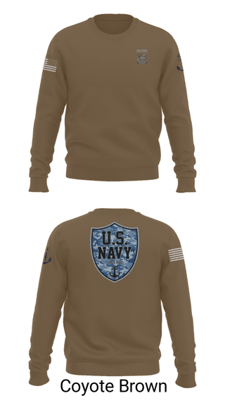 Crew Neck Sweatshirt, CVN 77 George HW Bus, Navy, Teamtime, Team time, sublimation, custom sports apparel, team uniforms, spirit wear, spiritwear, sports uniforms, custom shirts, team store, custom team store, fundraiser sports, apparel fundraiser