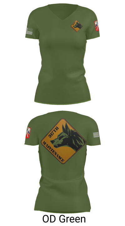 317th support maintenance company 3788646 Women's Short Sleeve V-neck Shirt - 48