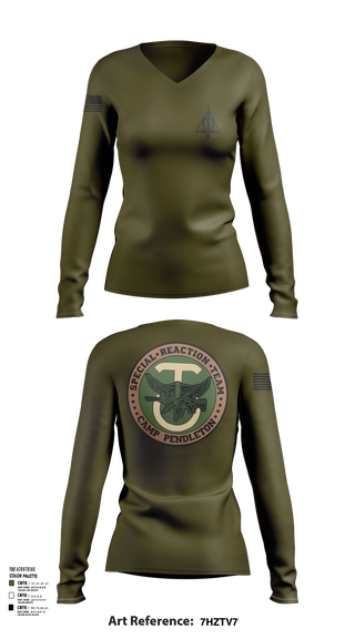 Womens Long Sleeve Vneck Shirt, SRT, Marines, Teamtime, Team time, sublimation, custom sports apparel, team uniforms, spirit wear, spiritwear, sports uniforms, custom shirts, team store, custom team store, fundraiser sports, apparel fundraiser
