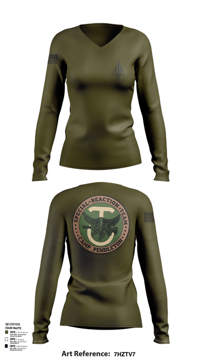 SRT 79879936 Women's Long Sleeve V-neck Shirt - 106