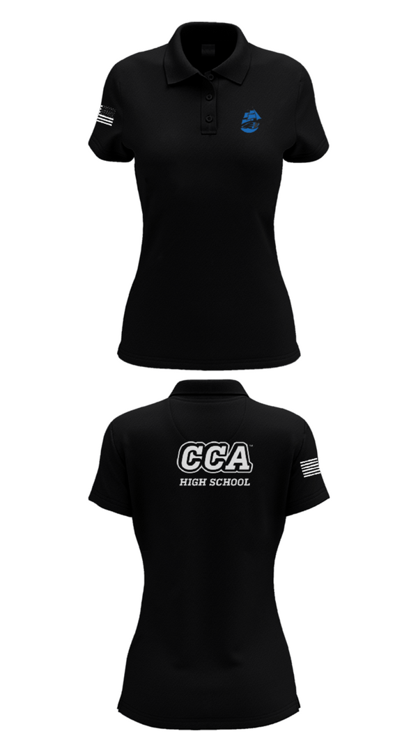 Womens Short Sleeve Performance Polo, Clear Creek-Amana High School Cheer, Cheer, Teamtime, Team time, sublimation, custom sports apparel, team uniforms, spirit wear, spiritwear, sports uniforms, custom shirts, team store, custom team store, fundraiser sports, apparel fundraiser