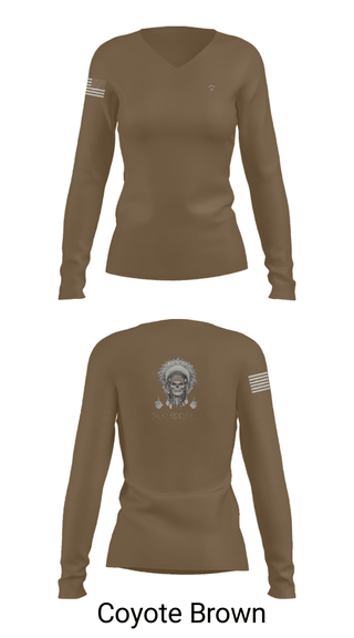 Womens Long Sleeve Vneck Shirt, 1/149th BCO INF REG 3rd PLT, Army, Teamtime, Team time, sublimation, custom sports apparel, team uniforms, spirit wear, spiritwear, sports uniforms, custom shirts, team store, custom team store, fundraiser sports, apparel fundraiser