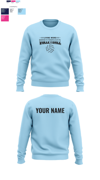 Crew Neck Sweatshirt, Living Word Academy Volleyball, Women's Volleyball, Teamtime, Team time, sublimation, custom sports apparel, team uniforms, spirit wear, spiritwear, sports uniforms, custom shirts, team store, custom team store, fundraiser sports, apparel fundraiser