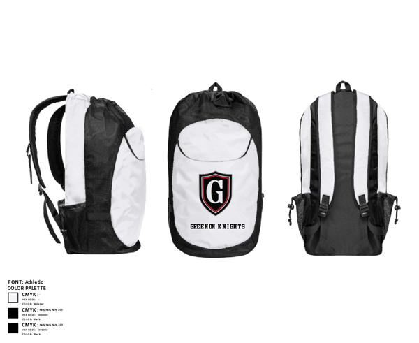 Gear Bag, Greenon Knights, Women's Volleyball, Teamtime, Team time, sublimation, custom sports apparel, team uniforms, spirit wear, spiritwear, sports uniforms, custom shirts, team store, custom team store, fundraiser sports, apparel fundraiser