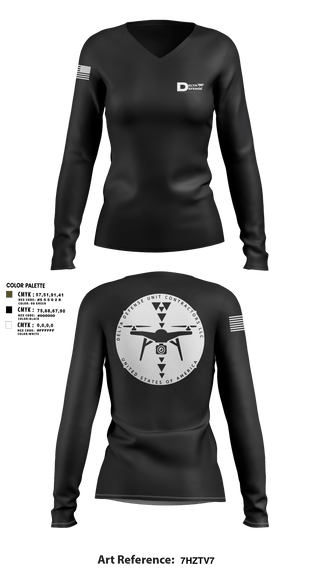 Womens Long Sleeve Vneck Shirt, Delta Defense Unit, Police, Teamtime, Team time, sublimation, custom sports apparel, team uniforms, spirit wear, spiritwear, sports uniforms, custom shirts, team store, custom team store, fundraiser sports, apparel fundraiser