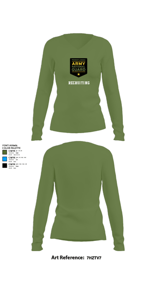 Womens Long Sleeve Vneck Shirt, Recruiting, National Guard, Teamtime, Team time, sublimation, custom sports apparel, team uniforms, spirit wear, spiritwear, sports uniforms, custom shirts, team store, custom team store, fundraiser sports, apparel fundraiser