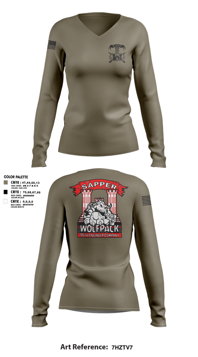 undefined Women's Long Sleeve V-neck Shirt - 1