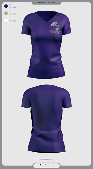 Womens Short Sleeve Vneck Shirt, East Coweta High School Wrestling, Wrestling, Teamtime, Team time, sublimation, custom sports apparel, team uniforms, spirit wear, spiritwear, sports uniforms, custom shirts, team store, custom team store, fundraiser sports, apparel fundraiser