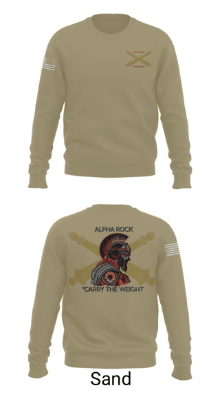 Crew Neck Sweatshirt, ALPHA ROCK, Army, Teamtime, Team time, sublimation, custom sports apparel, team uniforms, spirit wear, spiritwear, sports uniforms, custom shirts, team store, custom team store, fundraiser sports, apparel fundraiser