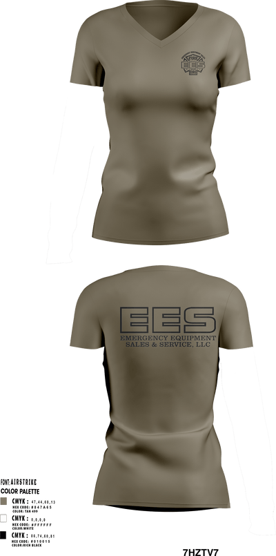 Emergency Equipment Sales & Service 90010417 Women's Short Sleeve V-neck Shirt - 2
