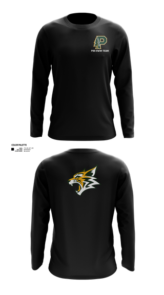 Long Sleeve Performance Shirt, Paradise High School Bobcats, Swimming, Teamtime, Team time, sublimation, custom sports apparel, team uniforms, spirit wear, spiritwear, sports uniforms, custom shirts, team store, custom team store, fundraiser sports, apparel fundraiser