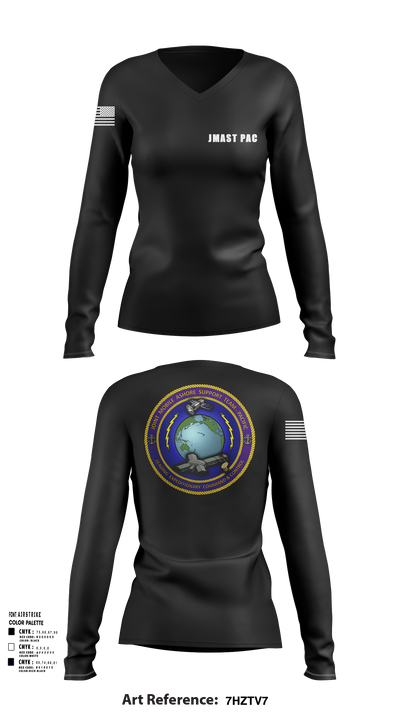 JMAST PAC 45103870 Women's Long Sleeve V-neck Shirt - 102