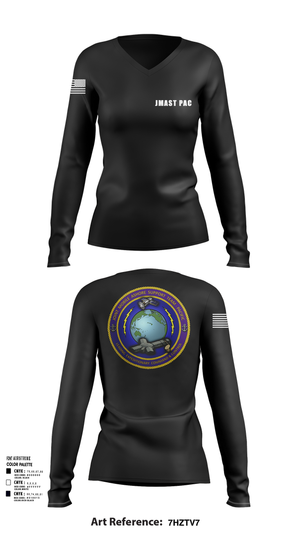 Womens Long Sleeve Vneck Shirt, JMAST PAC, , Teamtime, Team time, sublimation, custom sports apparel, team uniforms, spirit wear, spiritwear, sports uniforms, custom shirts, team store, custom team store, fundraiser sports, apparel fundraiser