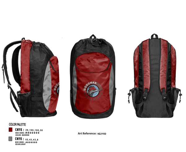 Gear Bag, Goodman Middle School Soccer, Men's Soccer, Teamtime, Team time, sublimation, custom sports apparel, team uniforms, spirit wear, spiritwear, sports uniforms, custom shirts, team store, custom team store, fundraiser sports, apparel fundraiser