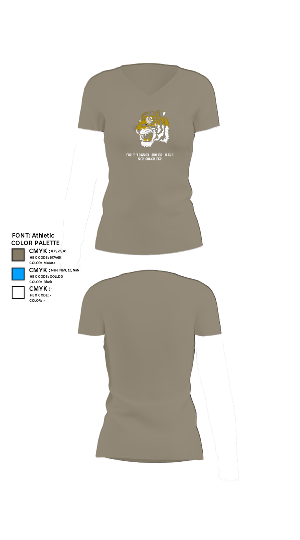 Womens Short Sleeve Vneck Shirt, Fort Towson Junior High School Cheer, Cheer, Teamtime, Team time, sublimation, custom sports apparel, team uniforms, spirit wear, spiritwear, sports uniforms, custom shirts, team store, custom team store, fundraiser sports, apparel fundraiser