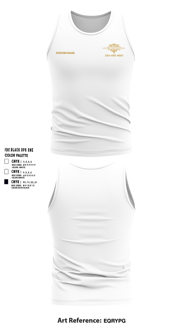 Tank Top, Sutton Construction, , Teamtime, Team time, sublimation, custom sports apparel, team uniforms, spirit wear, spiritwear, sports uniforms, custom shirts, team store, custom team store, fundraiser sports, apparel fundraiser