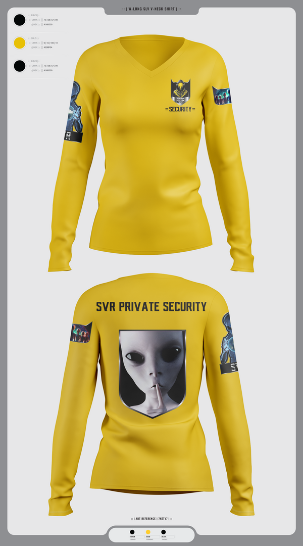 Womens Long Sleeve Vneck Shirt, UFO Recovery Response Unit  2-1, , Teamtime, Team time, sublimation, custom sports apparel, team uniforms, spirit wear, spiritwear, sports uniforms, custom shirts, team store, custom team store, fundraiser sports, apparel fundraiser