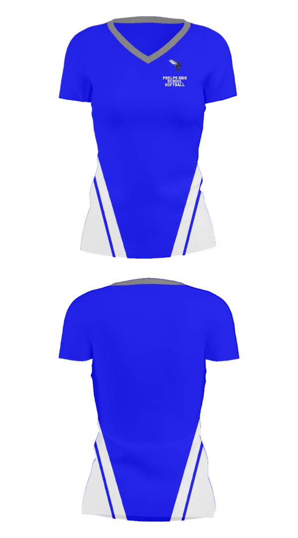 Women's Short Sleeve Vneck Shirt, Phelps High School Softball, Softball, Teamtime, Team time, sublimation, custom sports apparel, team uniforms, spirit wear, spiritwear, sports uniforms, custom shirts, team store, custom team store, fundraiser sports, apparel fundraiser