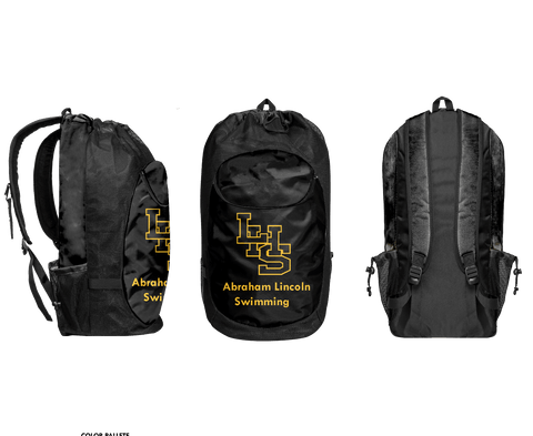 Gear Bag, Abraham Lincoln High School Swimming, Swimming, Teamtime, Team time, sublimation, custom sports apparel, team uniforms, spirit wear, spiritwear, sports uniforms, custom shirts, team store, custom team store, fundraiser sports, apparel fundraiser