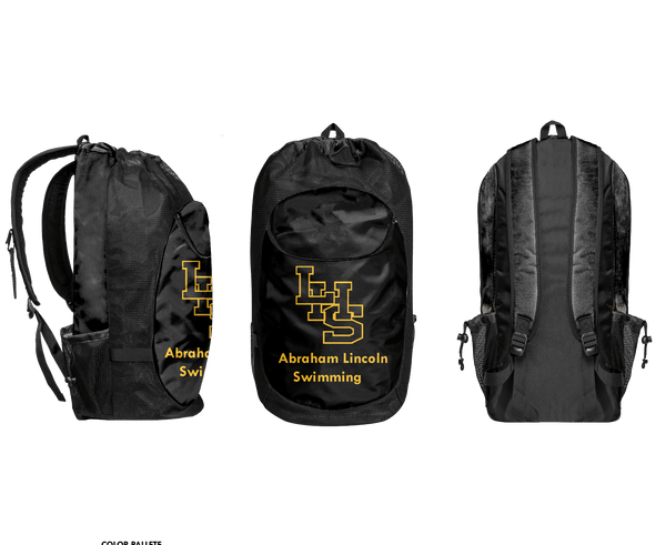 Gear Bag, Abraham Lincoln High School Swimming, Swimming, Teamtime, Team time, sublimation, custom sports apparel, team uniforms, spirit wear, spiritwear, sports uniforms, custom shirts, team store, custom team store, fundraiser sports, apparel fundraiser