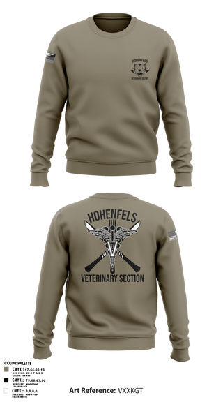 Crew Neck Sweatshirt, Hohenfels VTFHohenfels Veterinary Section, Army, Teamtime, Team time, sublimation, custom sports apparel, team uniforms, spirit wear, spiritwear, sports uniforms, custom shirts, team store, custom team store, fundraiser sports, apparel fundraiser
